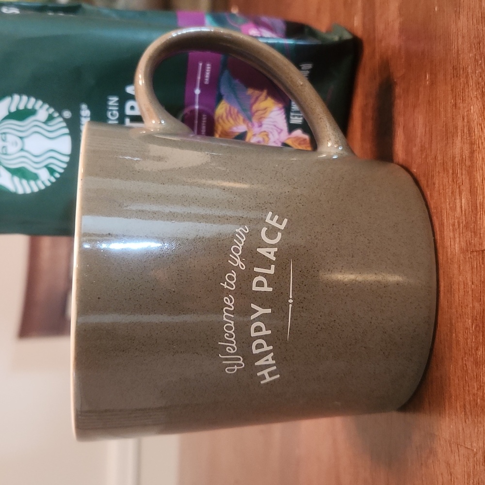 Mountain Cabin Happy Coffee Cup